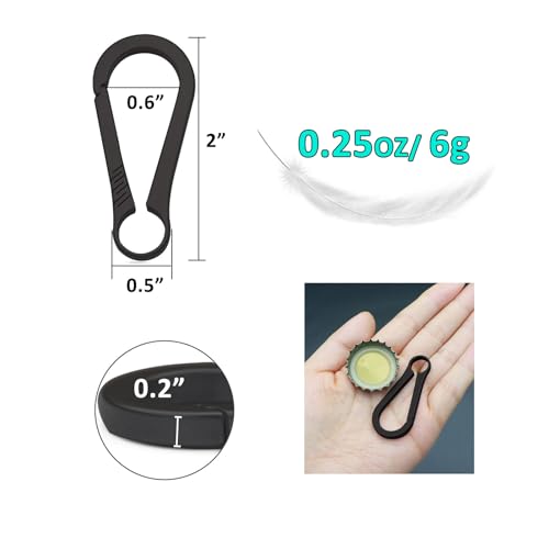 Titanium Carabiner Keychain Clip - Heavy Duty Quick Release Hook, Black TKC02A