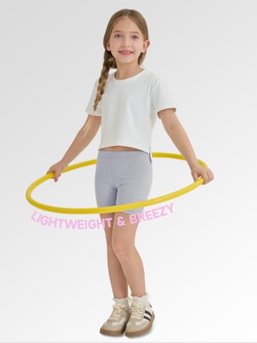 16 Pack Girls Dance Shorts Toddler Biker Under Dress Cartwheel Set - 4-5T, Gray Pink Yellow
