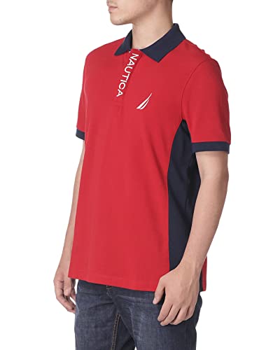 X-Large Nautica Men's Color Block Performance Polo Shirt - Red