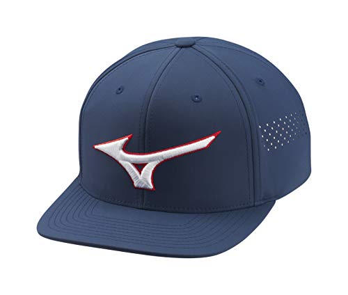 Navy One Size Mizuno Golf Tour Flat Snapback Hat - Breathable & Adjustable