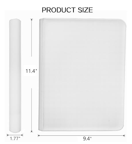 White 4-Pocket Toploader Card Binder Holds 128 Rigid 3x4 Cards, Ringless