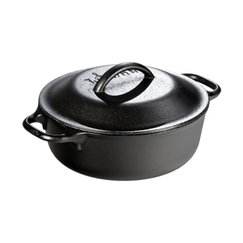 Lodge Cast Iron Dutch Oven with Loop Handle - 2 Quart Serving Pot