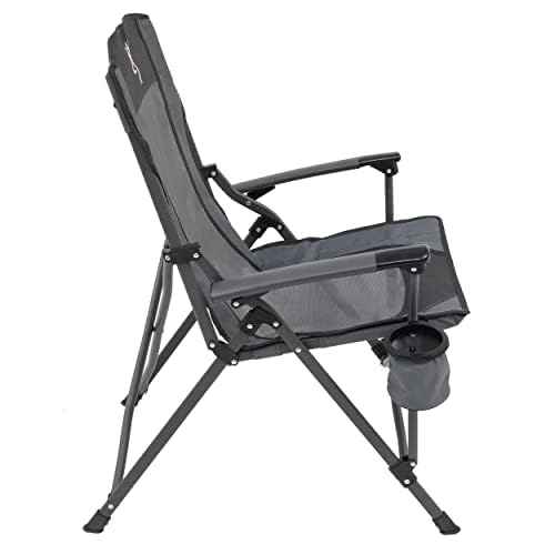 Browning Folding Camping Chairs for Adults - Durable Mesh Fabric Over Sturdy Powder Coated Steel Frame, Armrests Cup Holder, and Shoulder Carry Bag