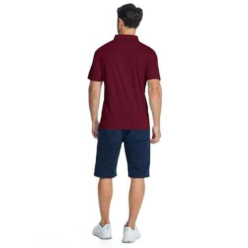 ZITY Mens Polo Shirts Quarter Zip Shirts Casual Classic Lightweight Short Sleeve Golf Collared Shirt with Pocket