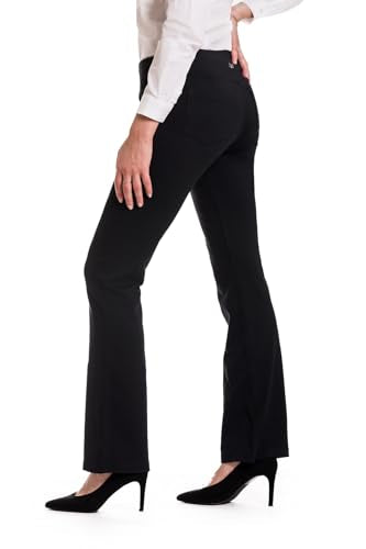Yogipace Women's Bootcut Yoga Dress Pants - 33-Inch Inseam, Black, Medium
