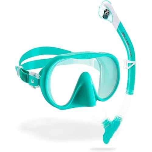 Cressi Adult Wide View Single Lens Comfortable Snorkeling Mask & Dry Snorkel - Musa & Scilla: Made in Italy