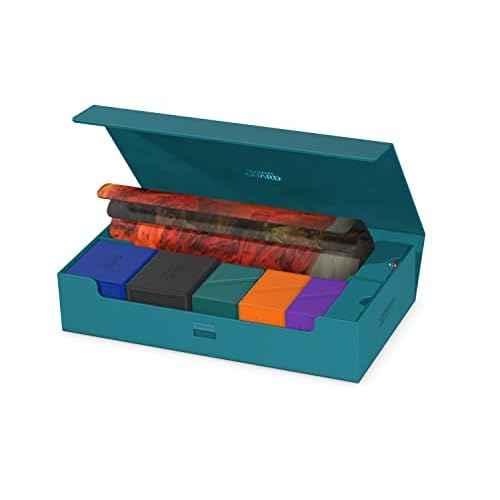 Ultimate Guard Omnihive 1000+, Deck Case for 1000 Double-Sleeved TCG Cards + 2 removable Trays, Petrol, Magnetic Closure & Microfiber Inner Lining