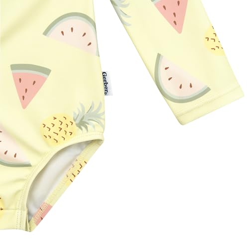 Gerber girls Toddler Long Sleeve One Piece Rashguard Swimsuit