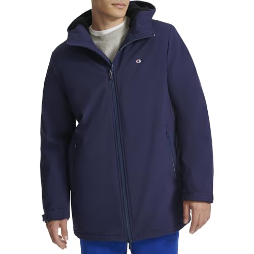 Champion mens Mid-length Soft Shell Performance Jacket With Sherpa Lining