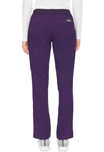 Med Couture Touch Women's Yoga Pull-On Pants with 7 Pockets - Medium Tall Eggplant