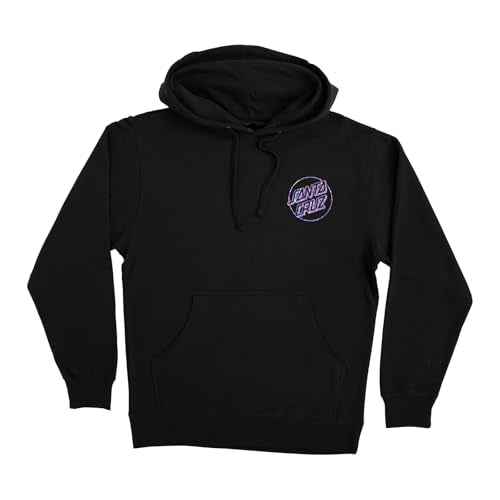 SANTA CRUZ Opus Dot P/O Hooded Relaxed Sweatshirt Black w/Diamond Foil Med Womens