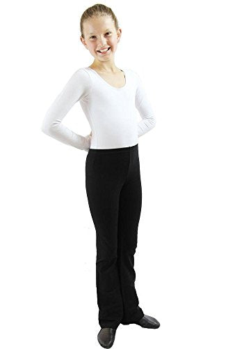 Child Jazz Pants - Black, Size 8-10, Elastic Waist for Kids Dancewear