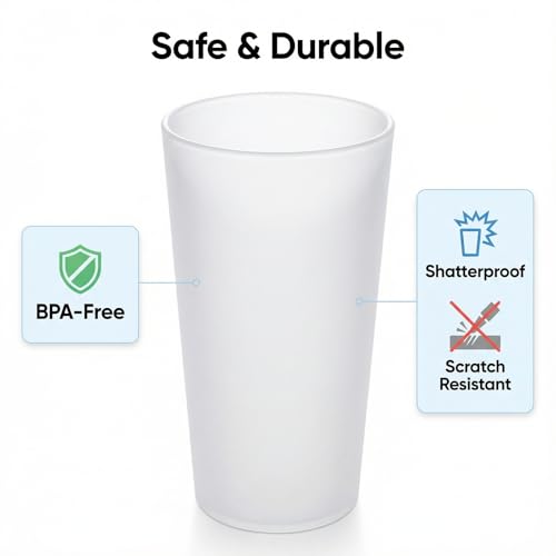 AOYITE 26 oz Reusable Plastic Cups Set of 8 - Pastel Tone