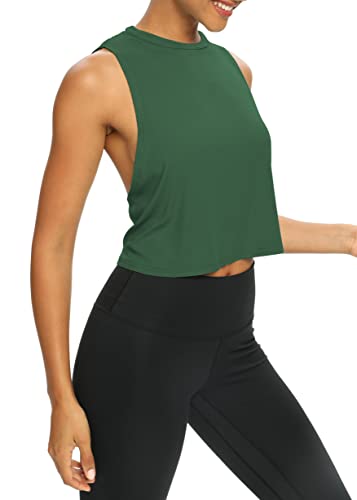 Women’s Open Back Yoga Tank Top Workout Shirt Backless Fitness Top
