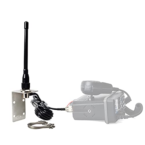 Marine VHF Antenna 156-163MHz with 16.4ft Coax Cable - Low Profile, Durable, Omni-Directional