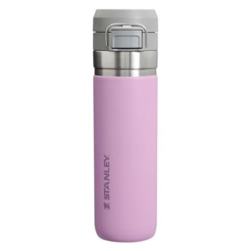 STANLEY Quick Flip GO Water Bottle 24 oz | Push Button Lid | Leakproof and Packable for Travel and Sports | Insulated Stainless Steel | BPA-Free | Lilac 2.0