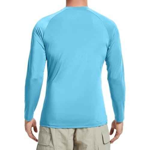 2 Pack Men¡¯s Sun Protection Shirts UPF 50+ Long Sleeve Swim Rash Guard for Fishing, Running, Hiking, Fitness