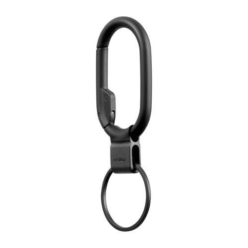 Orbitkey Clip Mini - Black, Slim Carabiner with Quick-Release Keyring