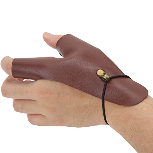 Breathable Archery Hand Guard for Left Hand - Two Finger Leather Protector