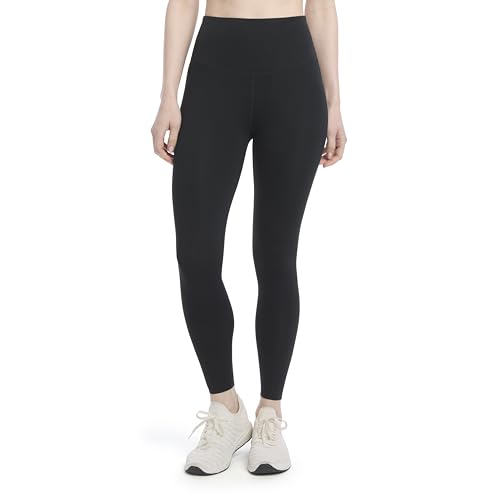 Women's High Waist Ankle Leggings with Core Control and Moisture Wicking - Black, Medium