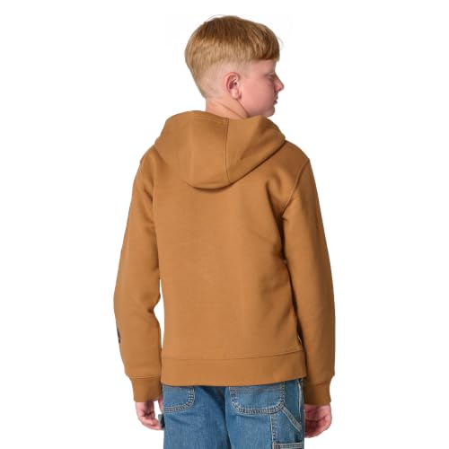 Carhartt Kids' CP8675 Long-Sleeve Full-Zip Logo Sweatshirt - Boys, Brown, 5