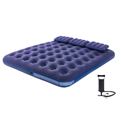 DIMAR GARDEN King Size Camping Air Mattress with Pillow & Hand Pump - Inflatable Bed