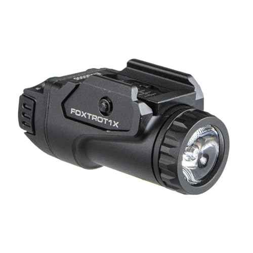 Sig Sauer Foxtrot1X 450 Lumens Compact Durable Tactical Rail-Mounted Handgun Flashlight with Ambidextrous Push-Button Side Switches, Black