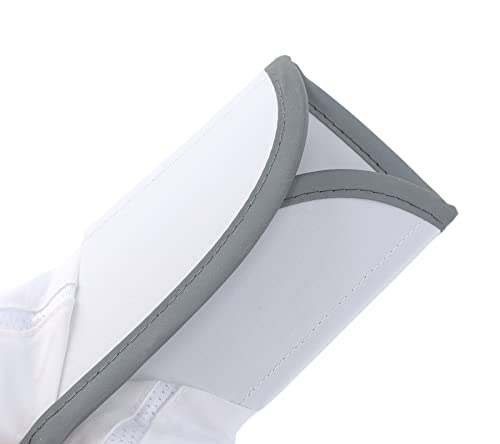 White Foldable Mesh Sports Cap with Reflective Stripe Breathable Sun Runner Hat