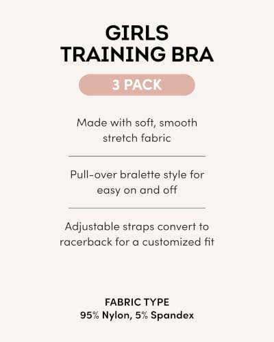 Girls' Soft & Smooth Seamless Training Bra XL Aruba Blue & White