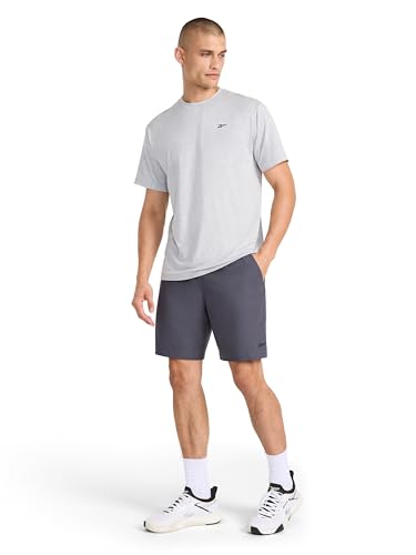 Reebok Men's Jumpstart 8” Shorts - Small, Ebony, Lightweight Poly Fabric