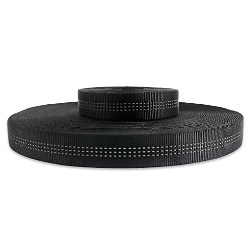 Heavy Duty Nylon Webbing Strap 1 Inch x 5 Yards for Climbing Rescue & Safety - Black