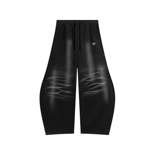 Aelfric Eden Baggy Barrel Sweatpants Womens Washed Wide Leg Sweatpants Drawstring Casual Comfy Lounge Pants