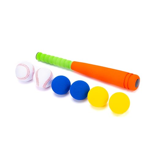Kids Foam Baseball Bat and Ball Set - Safe Indoor Outdoor Toddler Sport Toy