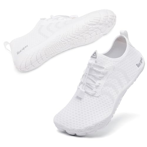 Water Shoes Men Women Quick Dry Lightweight Barefoot Swim Footwear - Wz1115 White 35