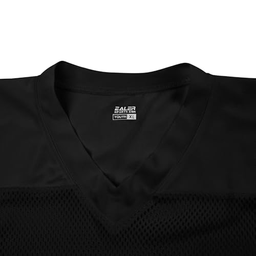 Large Black Stretch Football Practice Jersey Mesh Athletic Football Shirt - Sports Uniform