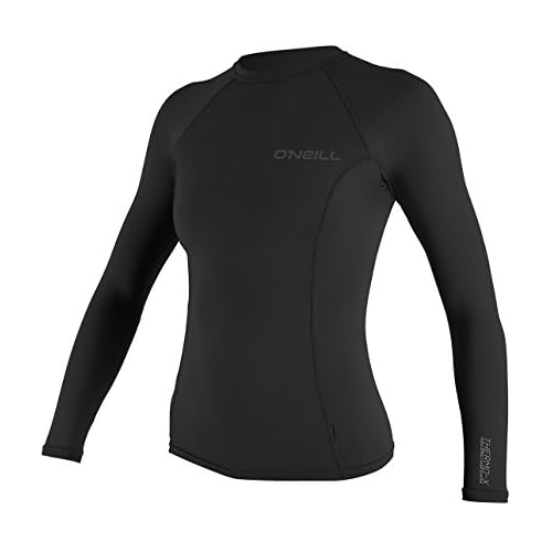 O'Neill Women's Thermo-X Long Sleeve Crew, UPF 50+ Sun Protection, Lightweight Warm Base Layer or Stand-alone Layer for Surfing, Paddleboarding, Swimming, Black, X-Large