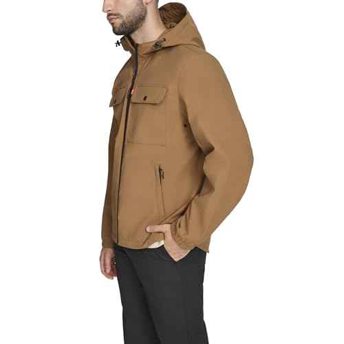 Levi's Men's Hooded Waterproof Arctic Cloth Rain Jacket