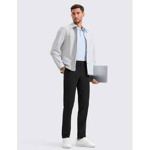 CRZ YOGA Men's All Day Comfy Golf Pants - 28"/30"/32"/34"/36" Quick Dry Lightweight Work Casual Trousers with Pockets