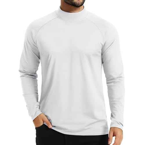 TACVASEN Mens Thermal Fleece Shirt Mock Turtle Neck Base Layer Long Sleeve Athletic Warm Undershirt Winter Running Tops