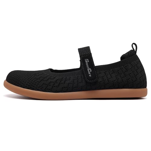 Barefoot Women’s Mary Jane Flats Black 7.5 Wide Toe Box Adjustable Straps