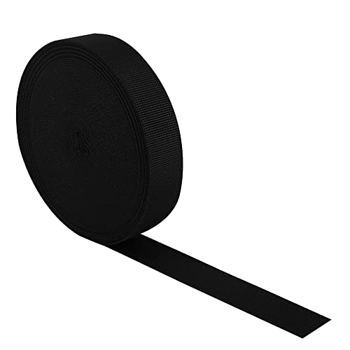 Heavy Nylon Webbing Strap 1 1/4 Inch Black 10 Yards for DIY Outdoor Gear