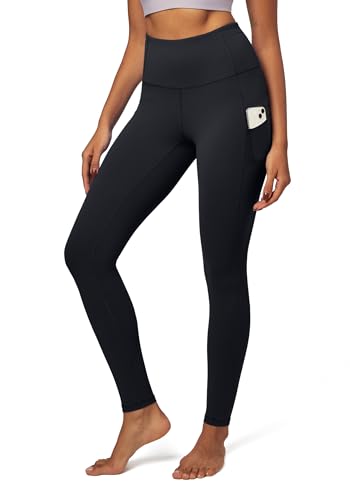 IUGA Women's Tummy Control Yoga Pants with 4 Pockets - Black, X-Large