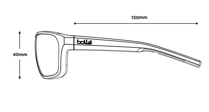 Bollé Strix Rectangular Sunglasses - Black Matte, 57mm