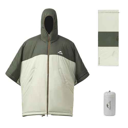 Naturehike Wearable Hooded Poncho Sleeping Bags with Teflon Fabric and Imitation Silk Cotton, Cape for Outdoor, Camping, Home