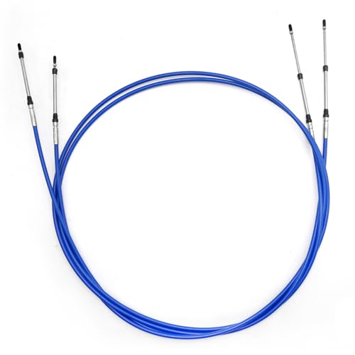 Marine Throttle Shift Remote Control Cable 15FT for Yamaha Outboard Engines - Blue 2PCS