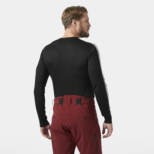 Helly Hansen Men's HH LIFA Stripe Crew Base Layer, 998 Black, Small