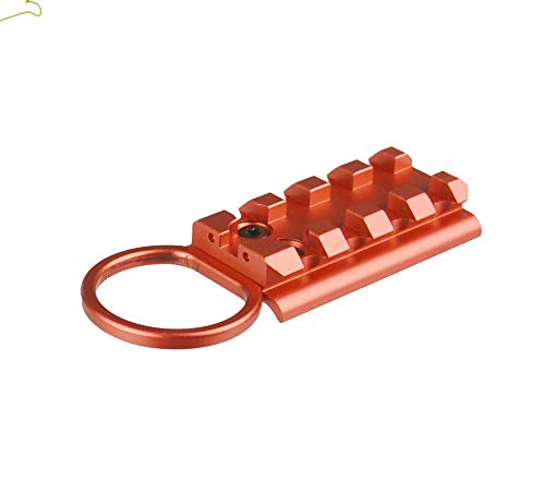 TWP Weaver/Picatinny Rail Top Mount with Rear Iron Sight and Removeable Pull Ring Aluminum 6082 Anodized Red Fits Glock