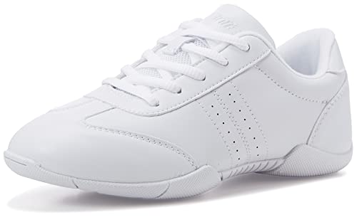 Girls White Cheerleading Dance Shoes - 4 Big Kid / White 2116-Girls - BAXINIER