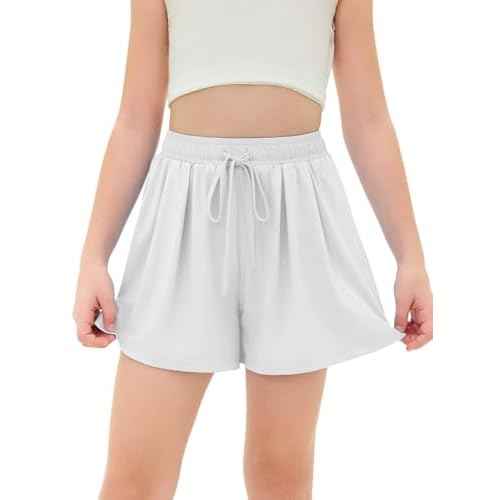Girls Athletic Shorts UPF50+ Kids Flowy Butterfly Shorts with Pocket