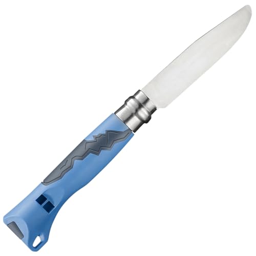 Opinel Junior No. 07 Folding Knife Blue Stainless Steel Safety Tip with Whistle